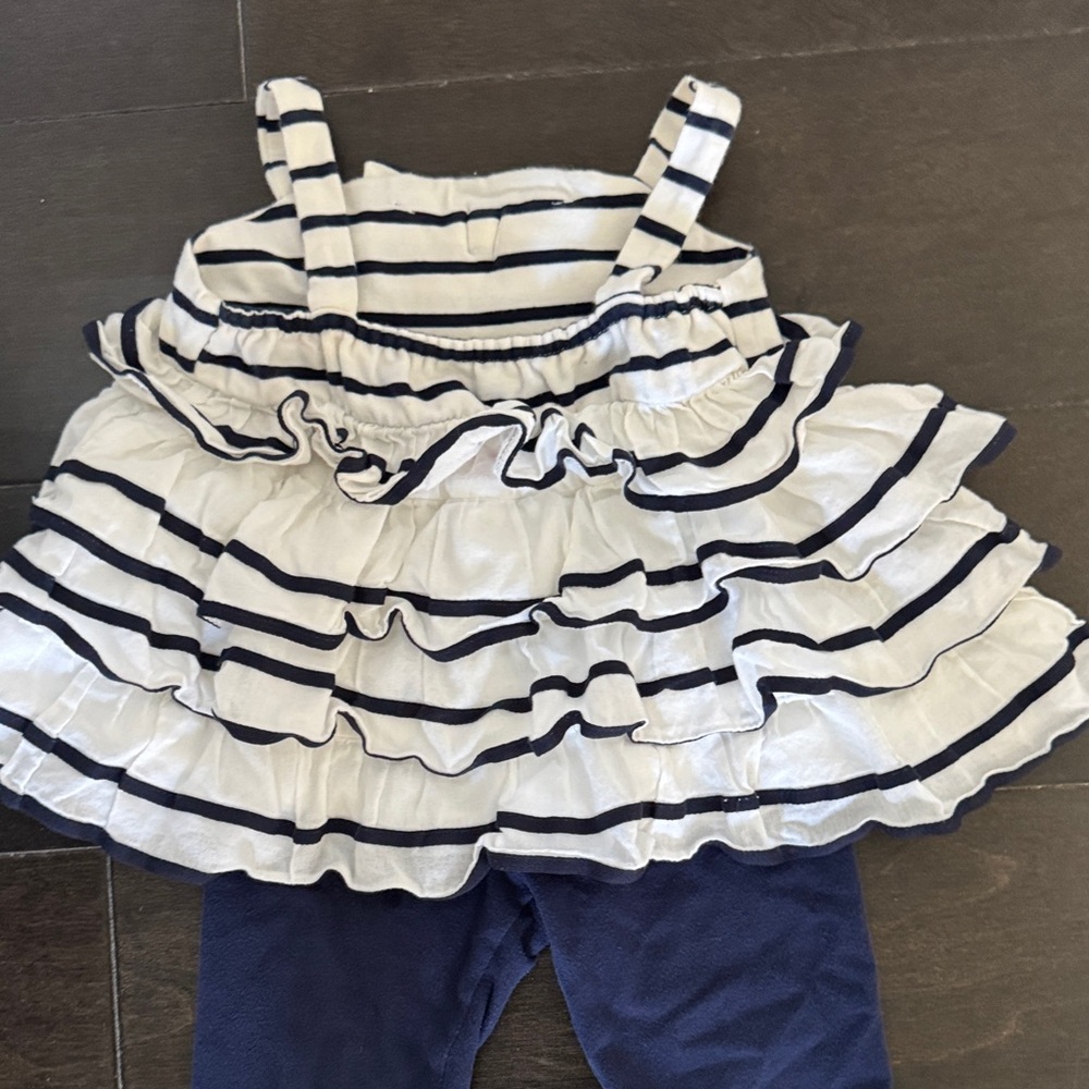 Kate Mack Navy and White Ruffle Set - Picture 2 of 3
